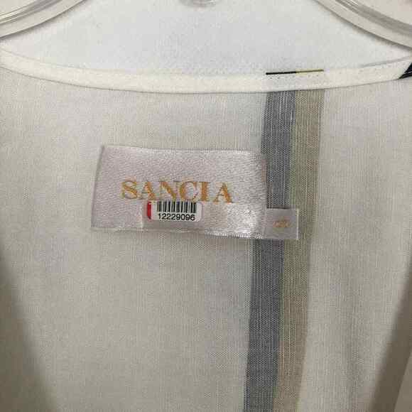 Sancia Anika Linen Blend Striped Midi Dress Size Small - Picture 3 of 16